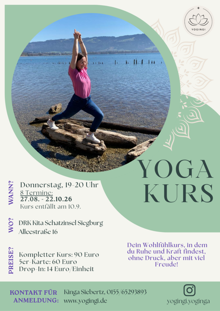 Präsenzyogakurs in Siegburg, jeden Donnerstag von 19-20 Uhr.